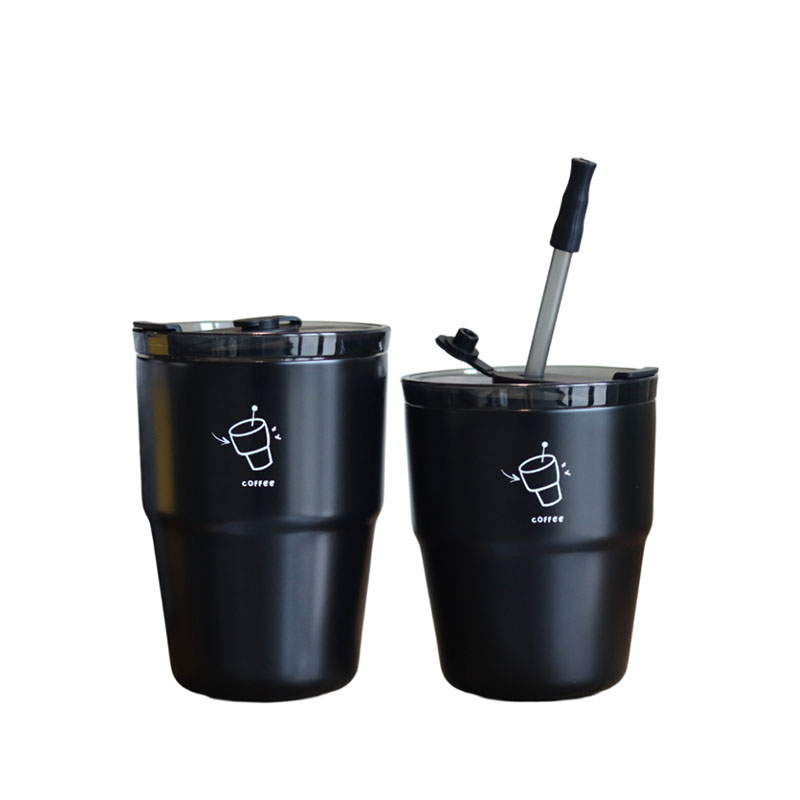 簡約不鏽鋼咖啡杯-吸管杯