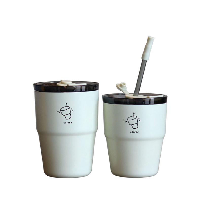 簡約不鏽鋼咖啡杯-吸管杯